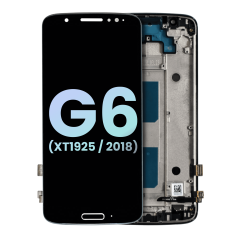 LCD Assembly With Frame Compatible For Motorola Moto G6 (XT1925 / 2018) (Genuine OEM) (Black)