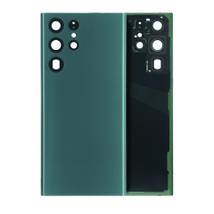 Back Cover Glass With Camera Lens For Samsung Galaxy S22 Ultra 5G (No Logo) (Aftermarket Plus) (Green)