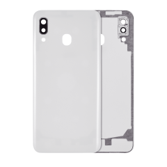 Back cover Glass With Camera Lens Compatible For Samsung Galaxy A20 (A205 / 2019) (Aftermarket Plus) (White)