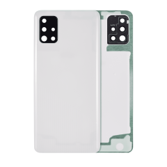 Back cover Glass With Camera Lens Compatible For Samsung Galaxy A51 4G (A515 / 2019) (Aftermarket Plus) (Prism Crush White)