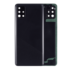 Back cover Glass With Camera Lens Compatible For Samsung Galaxy A51 4G (A515 / 2019) (Aftermarket Plus) (Prism Crush Black)