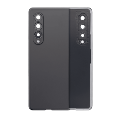 Back Cover Glass With Camera Lens Compatible For Samsung Galaxy Z Fold 3 5G (Aftermarket Plus) (Phantom Black)