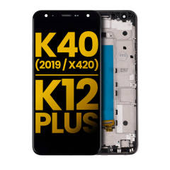 LCD Assembly With Frame Compatible For LG K40 (2019 / X420) / K12 Plus (Refurbished) (Moroccan Blue)