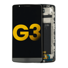 LCD Assembly With Frame Compatible For LG G3 (Refurbished) (Black)