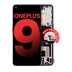 OLED Assembly With Frame For OnePlus 9 (US Version) (Aftermarket Plus) (Astral Black)