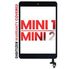 Digitizer With IC Chip & Home Button Pre-Installed Compatible For iPad Mini 1 / iPad Mini 2 (Aftermarket Pro: XO7) (Black)