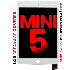 LCD Assembly With Digitizer Compatible For iPad Mini 5 (Sleep / Wake Sensor Flex Pre-Installed) (Aftermarket Pro: XO7) (White)