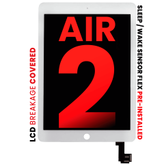 LCD Assembly With Digitizer For iPad Air 2 (Sleep / Wake Sensor Flex Pre-Installed) (Aftermarket Pro: XO7-2) (White)