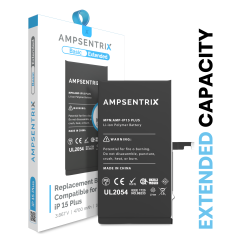 Extended Capacity Replacement Battery Compatible For iPhone 15 Plus (AmpSentrix Basic Extended)