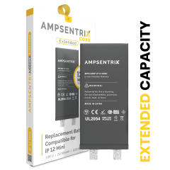 Replacement High Capacity Battery Core Compatible For iPhone 12 Mini (Spot Welding Required) (AmpSentrix Core Extended)