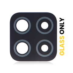 Back Camera Lens (Glass Only) With Adhesive Compatible For Samsung Galaxy A22 4G (A225 / 2021) (10 Pack) (Black)