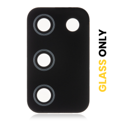 Back Camera Lens (Glass Only) With Adhesive Compatible For Samsung Galaxy A02s (A025 / 2020) (10 Pack)