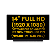 14" LCD Panel (1920x1080, 30 Pin IPS FHD) Compatible For Lenovo / HP / Dell / Acer / ASUS (NV140FHM-N4K V8.0) (Premium) (All Color)
