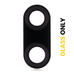 Back Camera Lens (Glass Only) With Adhesive Compatible For Motorola Moto E6s (XT2053-1 / XT2053-2 / 2020) / E6i (XT2053-5 / 2021) (Black)