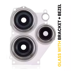 Back Camera Lens With Bracket / Bezel Compatible For Xiaomi Redmi Note 12R (Silver)