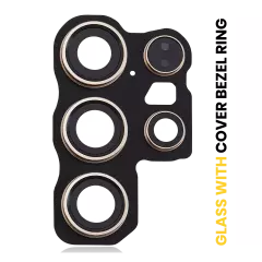 Back Camera Lens With Cover Bezel Ring Compatible For Samsung Galaxy S24 Ultra 5G (Titanium Yellow)