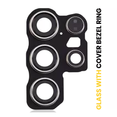 Back Camera Lens With Cover Bezel Ring Compatible For Samsung Galaxy S24 Ultra 5G (Titanium Gray)