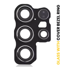 Back Camera Lens With Cover Bezel Ring Compatible For Samsung Galaxy S24 Ultra 5G (Titanium Black)