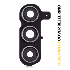 Back Camera Lens With Cover Bezel Ring Compatible For Samsung Galaxy S24 Plus 5G (Onyx Black)