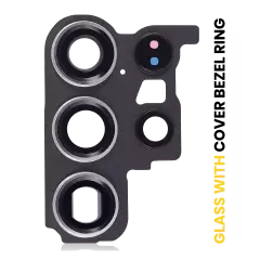 Back Camera Lens With Cover Bezel Ring Compatible For Samsung Galaxy S23 Ultra 5G (White)