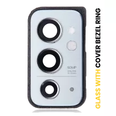 Back Camera Lens With Cover Bezel Ring Compatible For OnePlus 9RT 5G (Nano Silver)