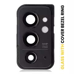 Back Camera Lens With Cover Bezel Ring Compatible For OnePlus 9RT 5G (Hacker Black)