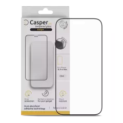 Casper Pro Edge Tempered Glass Compatible For iPhone 16 Pro Max (Retail Pack) (Clear)