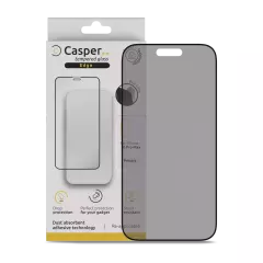Casper Pro Edge Tempered Glass Compatible For iPhone 16 Pro Max (Retail Pack) (Privacy)