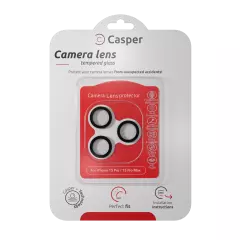 Casper Camera Lens Protector Compatible For iPhone 15 Pro / 15 Pro Max (Black) (Clear)