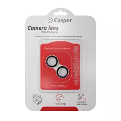 Casper Camera Lens Protector Compatible For iPhone 15 / 15 Plus (Black) (Clear)