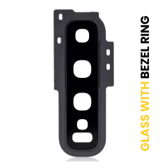 Back Camera Lens With Cover Bezel Ring Compatible For Samsung Galaxy S10 (Prism Black)