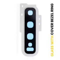 Back Camera Lens With Cover Bezel Ring Compatible For Samsung Galaxy S10 (Prism White)