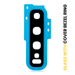 Back Camera Lens With Cover Bezel Ring Compatible For Samsung Galaxy S10 (Prism Blue)