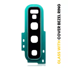 Back Camera Lens With Cover Bezel Ring Compatible For Samsung Galaxy S10 (Prism Green)