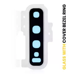 Back Camera Lens With Cover Bezel Ring Compatible For Samsung Galaxy S10 Plus (Prism White)
