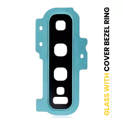 Back Camera Lens With Cover Bezel Ring Compatible For Samsung Galaxy S10 Plus (Prism Green)