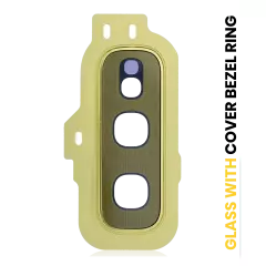 Back Camera Lens With Cover Bezel Ring Compatible For Samsung Galaxy S10E (Gold)