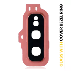 Back Camera Lens With Cover Bezel Ring Compatible For Samsung Galaxy S10E (Flamingo Pink)