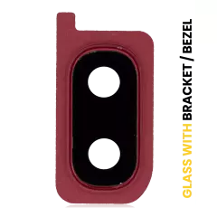 Back Camera Lens With Bracket / Bezel Compatible For Samsung Galaxy A20 (A205 / 2019) (Red)