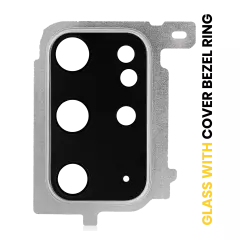 Back Camera Lens With Cover Bezel Ring Compatible For Samsung Galaxy S20 Plus (Cloud White)