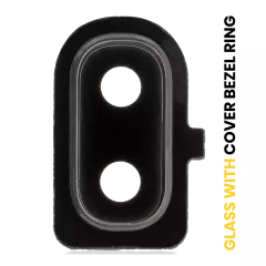 Back Camera Lens With Cover Bezel Ring Compatible For Samsung Galaxy A10E (A102 / 2019) (Black)