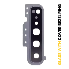 Back Camera Lens With Cover Bezel Ring Compatible For Samsung Galaxy S10 5G (Majestic Black)