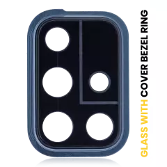 Back Camera Lens With Cover Bezel Ring Compatible For Samsung Galaxy A71 (A715 / 2020) (Prism Crush Black)