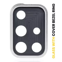 Back Camera Lens With Cover Bezel Ring Compatible For Samsung Galaxy A71 (A715 / 2020) (Prism Crush Silver)