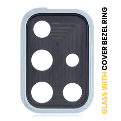 Back Camera Lens With Cover Bezel Ring Compatible For Samsung Galaxy A71 4G (A715 / 2020) (Prism Crush Blue)