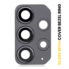 Back Camera Lens With Cover Bezel Ring For Samsung Galaxy A72 (A725 / 2021) (Awesome Black)