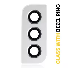 Back Camera Lens With Bezel Ring Compatible For Samsung Galaxy S22 / S22 Plus (White)