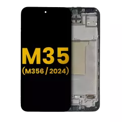 OLED Assembly With Frame Compatible For Samsung Galaxy M35 (M356 / 2024) (Refurbished) (Black)