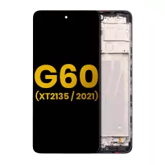 LCD Assembly With Frame Compatible For Motorola Moto G60 (XT2135 / 2021) (Refurbished) (Black)