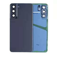 Back Cover Glass With Camera Lens Compatible For Samsung Galaxy S21 FE (Service Pack) (Blue)